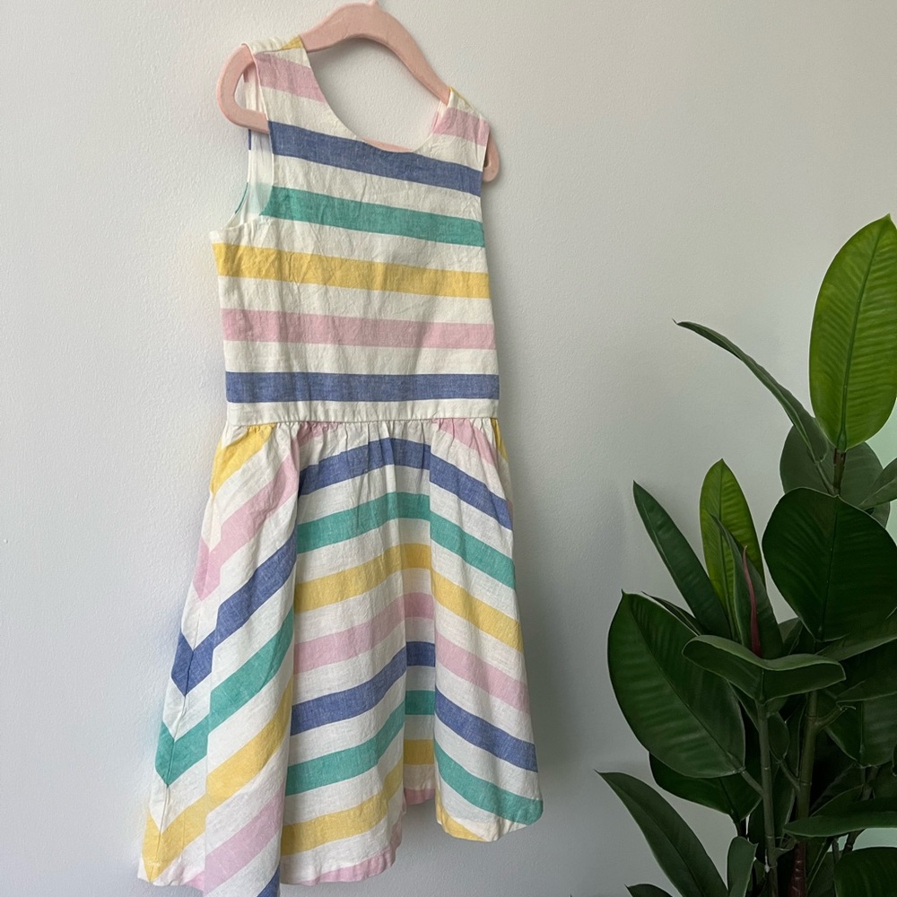 Tea Collection Pink and Yellow Tie Front A-Line Sundress